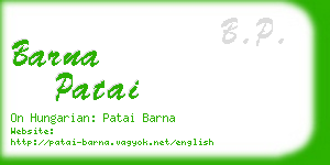 barna patai business card